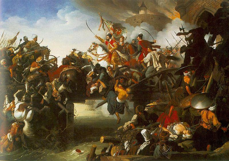 Johann Peter Krafft Zrenyis Charge from the Fortress of Szigetvar Sweden oil painting art